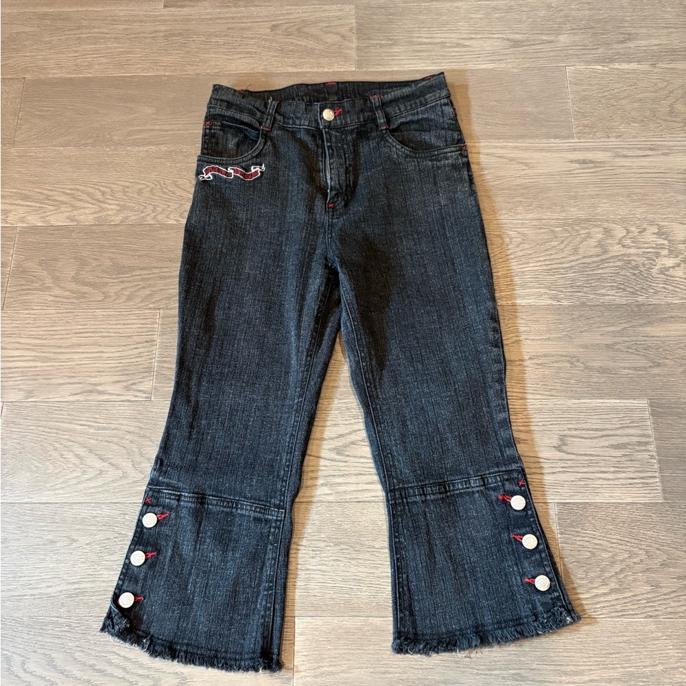 Harley-Davidson Black Capri Jeans with Red Accents
